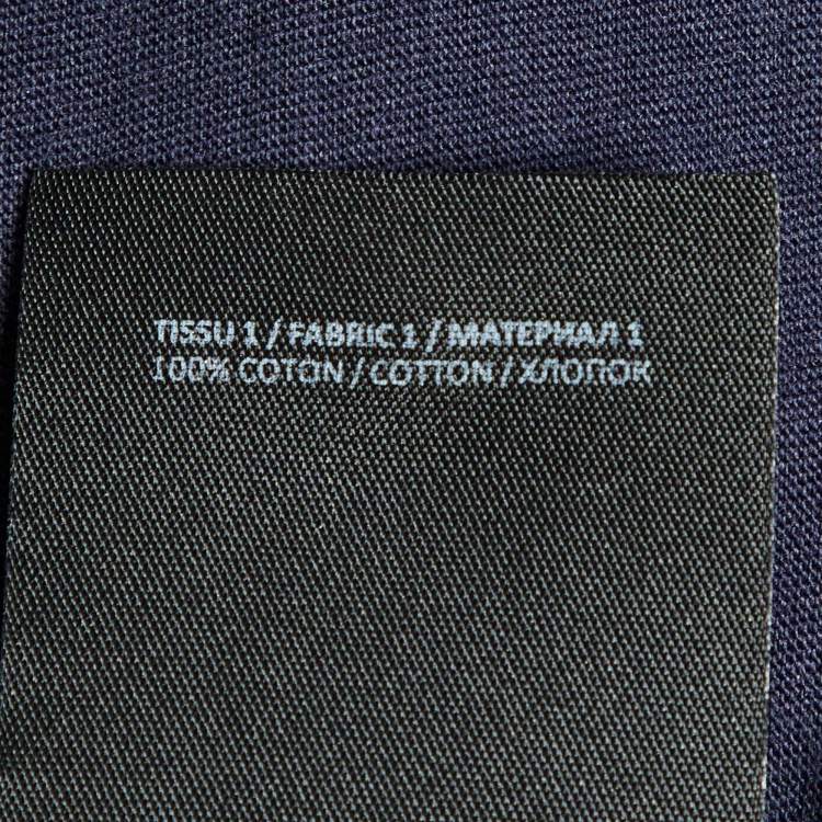 Pre Owned Balmain Blue Logo Printed Cotton Buttons Detail Half Sleeve T-Shirt XS