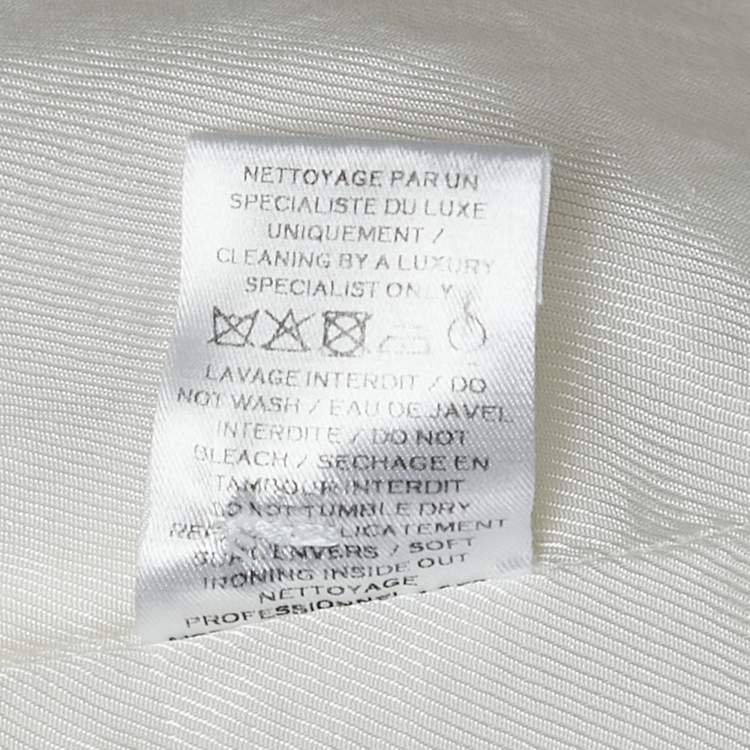 Pre Owned Balmain White Satin Belted Double Breasted Blazer M