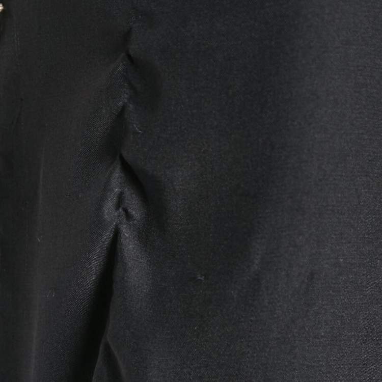 Pre Owned Balmain Black Silk Stud Embellish Detail Tank Top L