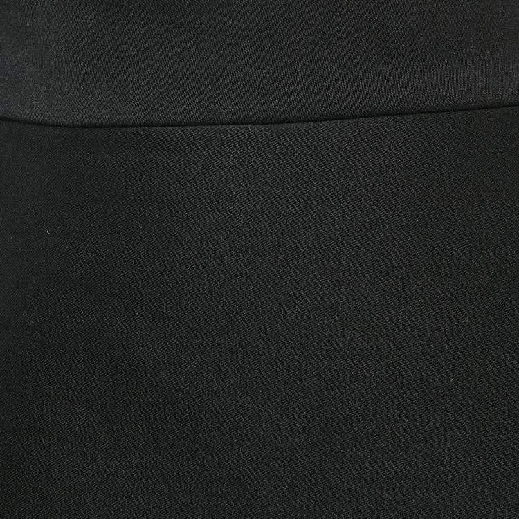 Pre Owned Balmain Black Wool Ruffled Mini Skirt L