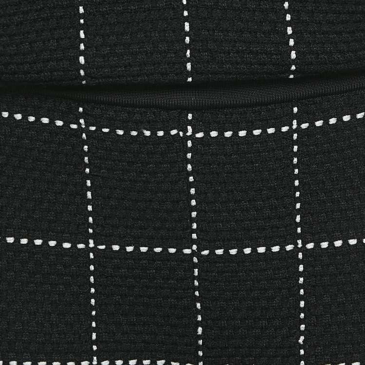 Pre Owned Balmain Black Patterned Knit Chain Strap Detail Jumpsuit M