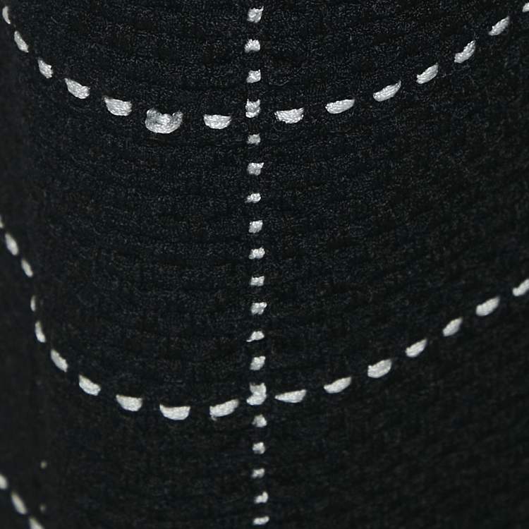 Pre Owned Balmain Black Patterned Knit Chain Strap Detail Jumpsuit M