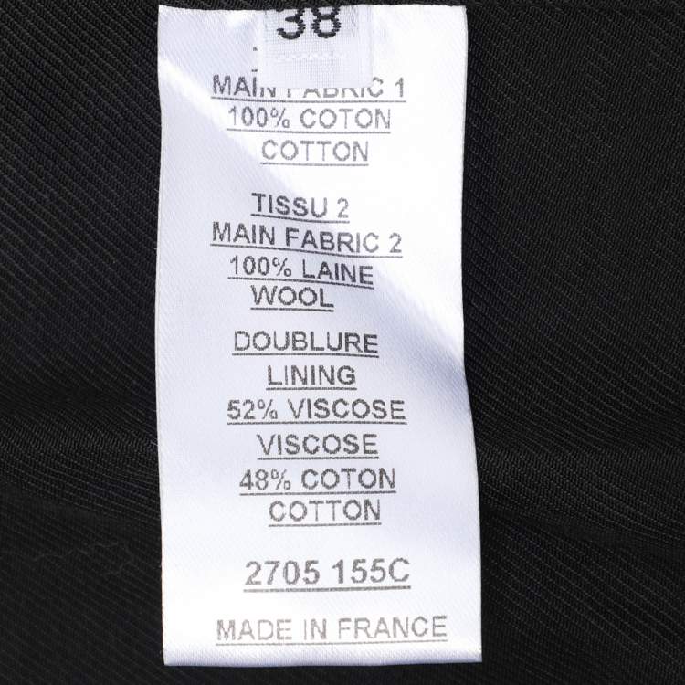 Pre Owned Balmain Black Velvet Wool Waist Belt Jacket M