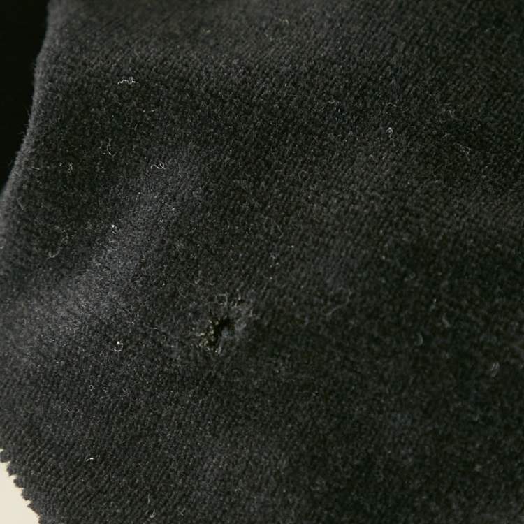 Pre Owned Balmain Black Velour Quilted Detail Pants S