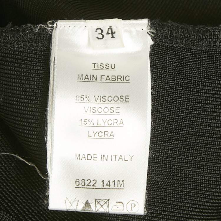 Pre Owned Balmain Black Rib Knit Mini Bodycon Dress S