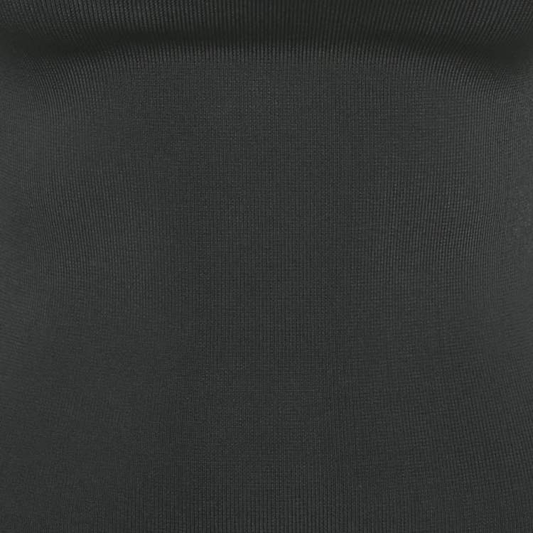 Pre Owned Balmain Black Rib Knit Mini Bodycon Dress S