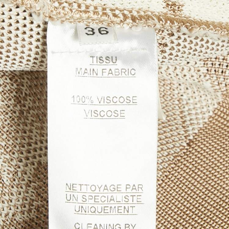 Pre Owned Balmain Beige/White Zebra Pattern Jacquard Knit Drawstring Detail Cardigan S