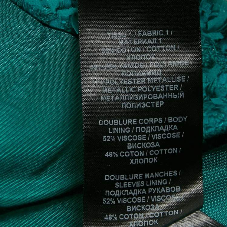 Pre Owned Balmain Blue Tweed Double Breasted Jacket S