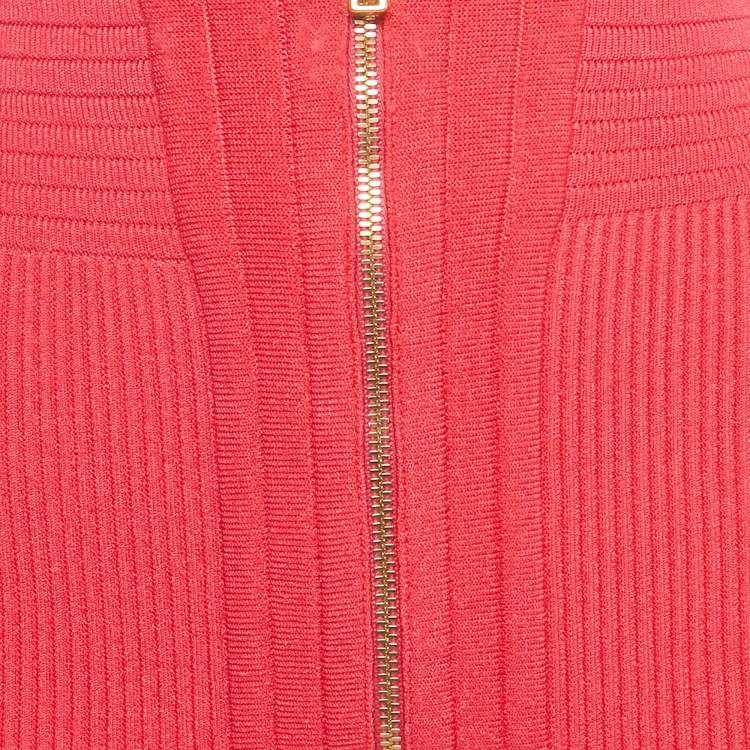 Pre Owned Balmain Pink Stretch Knit Mini Skirt M