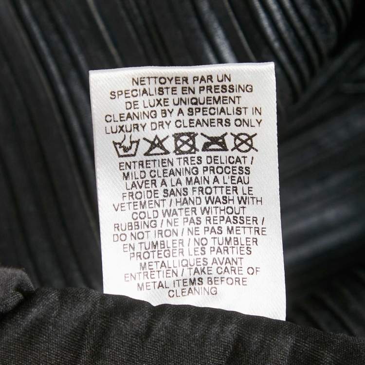 Pre Owned Balmain Black Denim Waist Trim Stretch Crepe Pleated Pants L