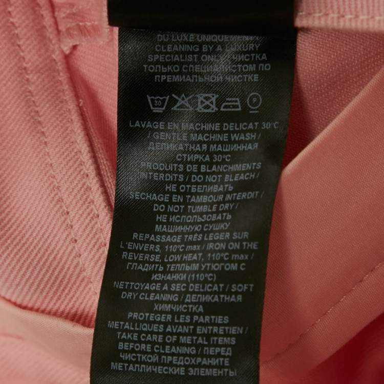 Pre Owned Balmain Pink Denim Applique Detail Pleated Mini Skirt S