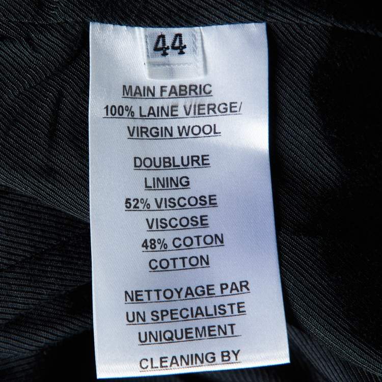 Pre Owned Balmain Black Wool Double Breasted Blazer L