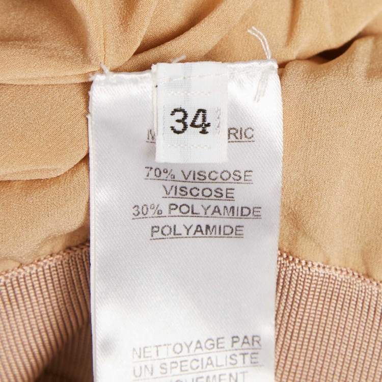 Pre Owned Balmain Dark Beige Stretch Knit Sleeveless Bodycon Mini Dress S