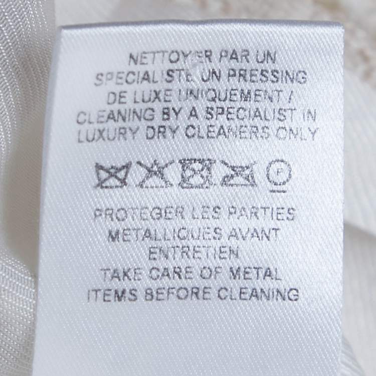 Pre Owned Balmain Cream Tweed Raw Edge Detail Shorts S