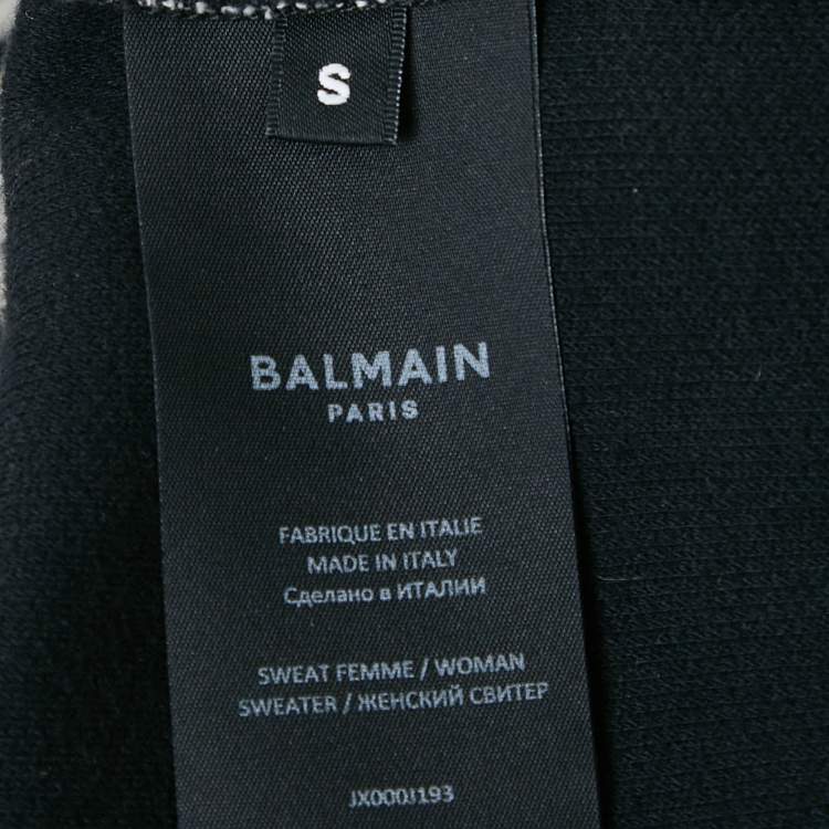 Pre Owned Balmain Monochrome Monogram Jersey Jacket and Shorts Set S/M