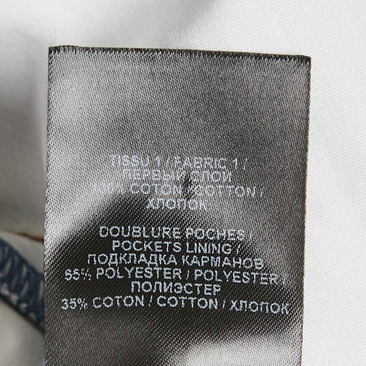 Pre Owned Balmain Blue Logo Detail Belt Denim Short M