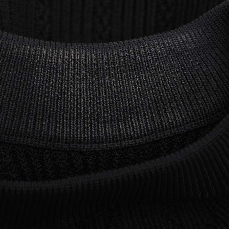 Pre Owned Balmain Black Rib Knit Tank Top S