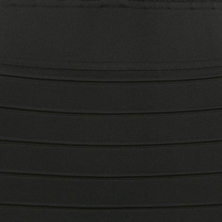 Pre Owned Balmain Black Knit Lace-Up Long Sleeve Mini Dress S