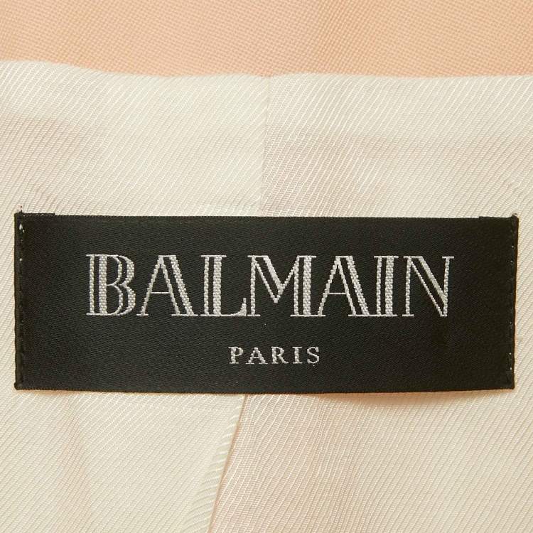 Pre Owned Balmain Light Pink Wool Double Breasted Blazer M