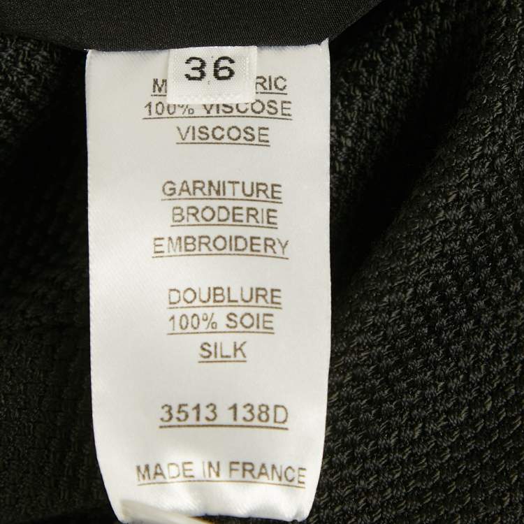 Pre Owned Balmain Black Beaded Canvas Mini Dress S