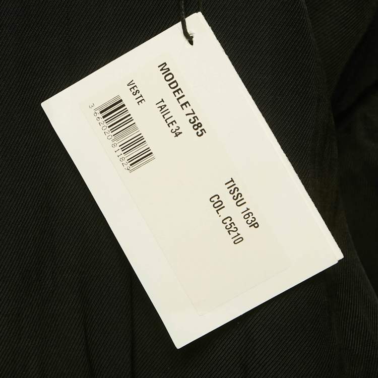 Pre Owned Balmain Beige Leather Zip Up Biker Jacket S 