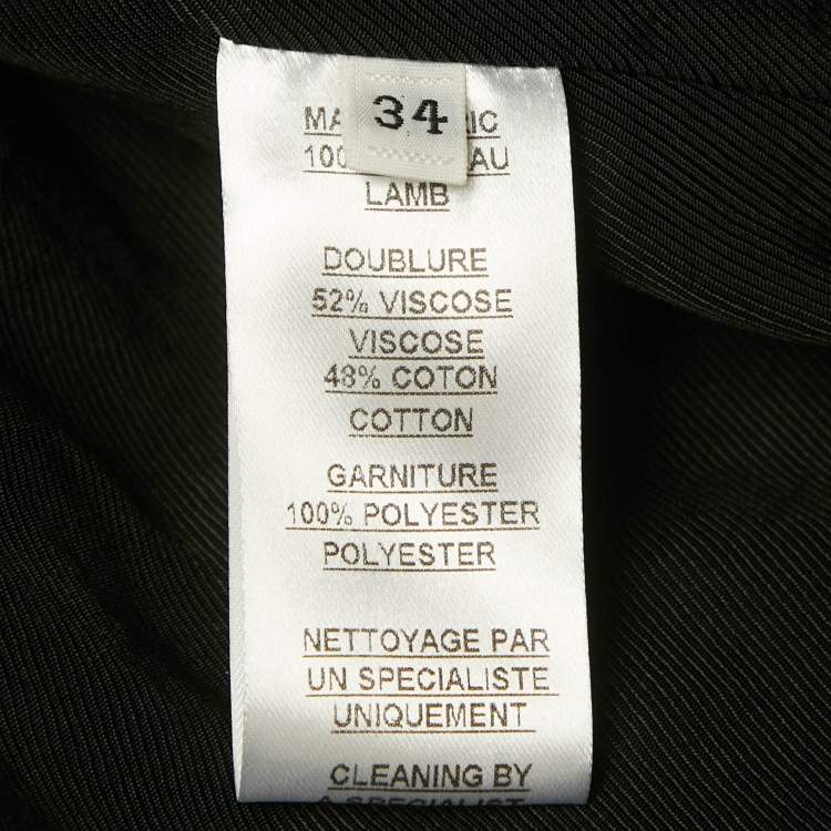 Pre Owned Balmain Beige Leather Zip Up Biker Jacket S 