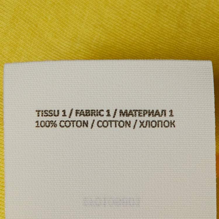 Pre Owned Balmain Yellow Logo Printed Cotton Knit T-Shirt M