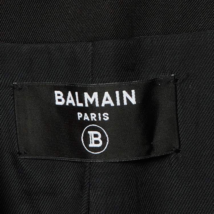 Pre Owned Balmain Black Wool Double Breasted Blazer M