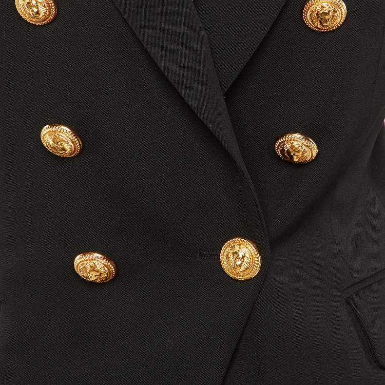 Pre Owned Balmain Black Wool Double Breasted Blazer M
