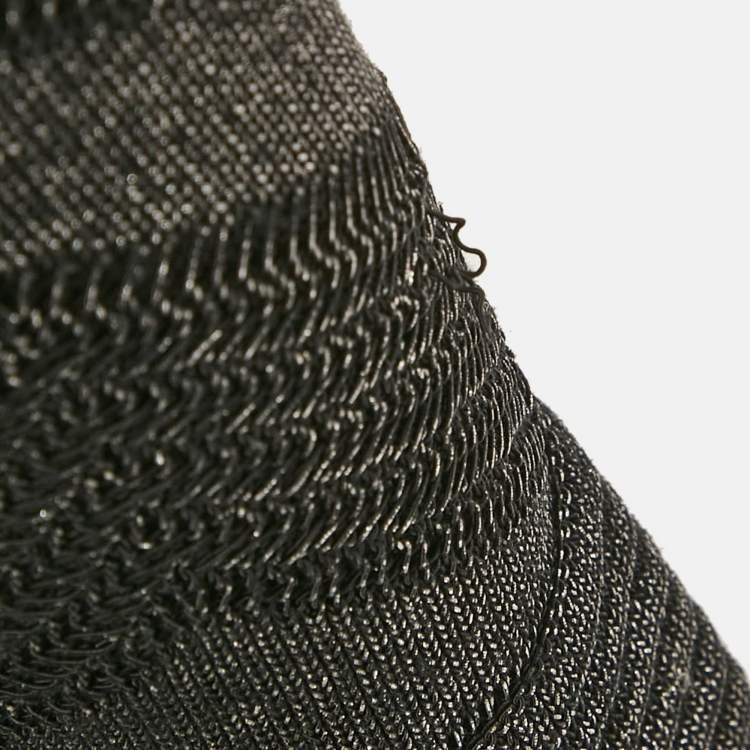 Pre Owned Balmain Black Lurex Patterned Knit Mock Neck Mini Dress S