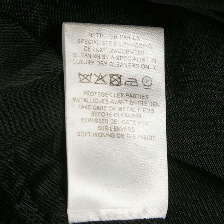 Pre Owned Balmain Black Crepe Button Detail One Shoulder Mini Dress S