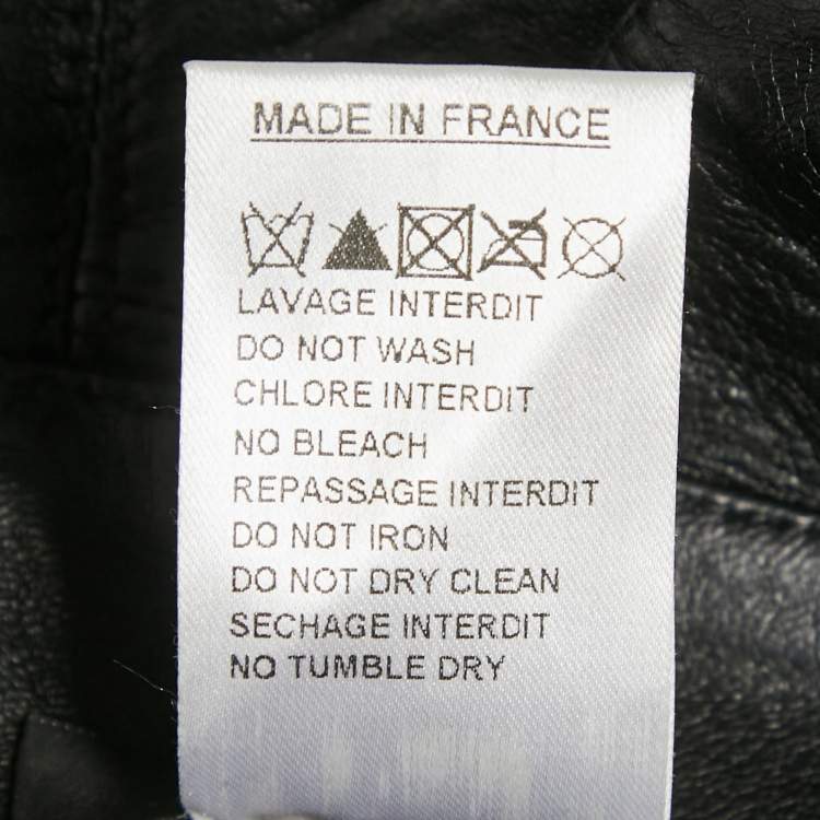 Pre Owned Balmain Black Leather Crop Top M