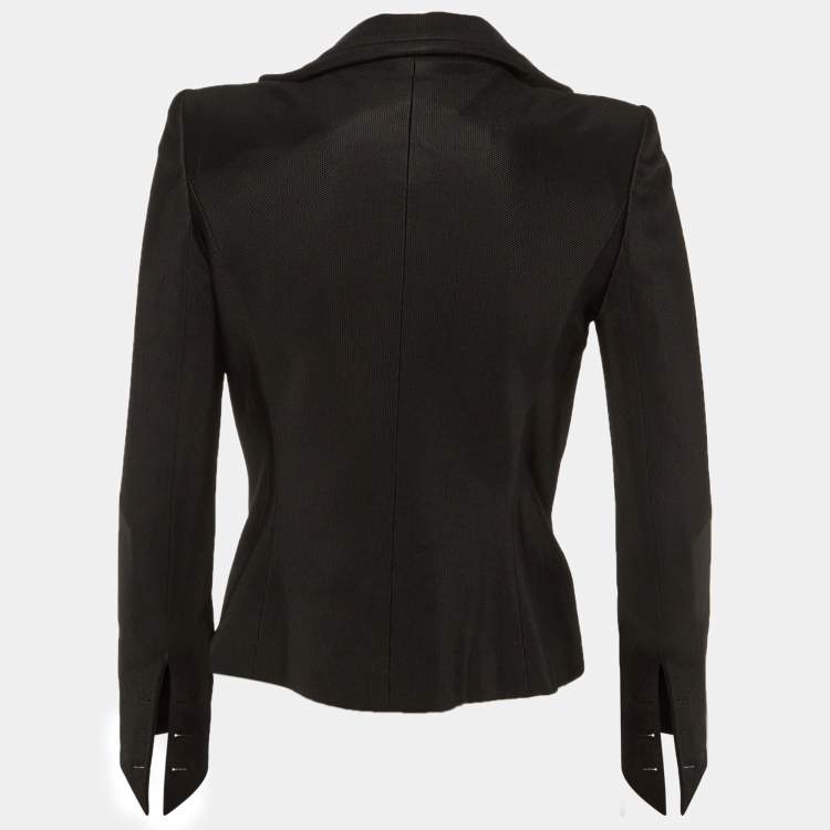 Pre Owned Balmain Black Crepe Single Breasted Blazer M