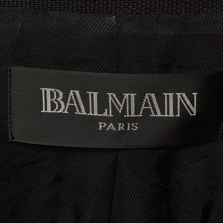 Pre Owned Balmain Black Crepe Single Breasted Blazer M