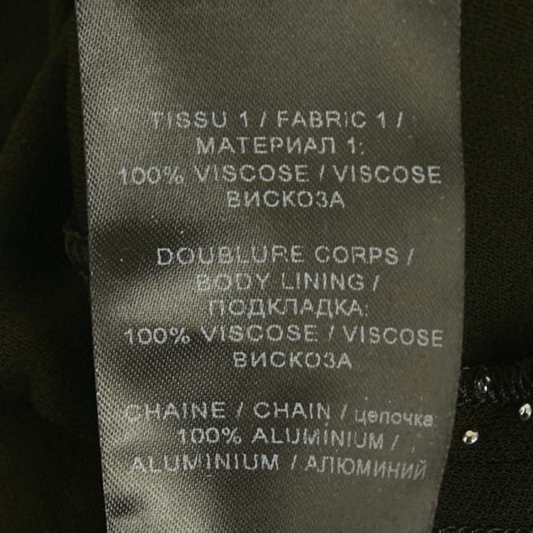 Pre Owned Balmain Black Studded Jersey Metallic Strap Maxi Dress S