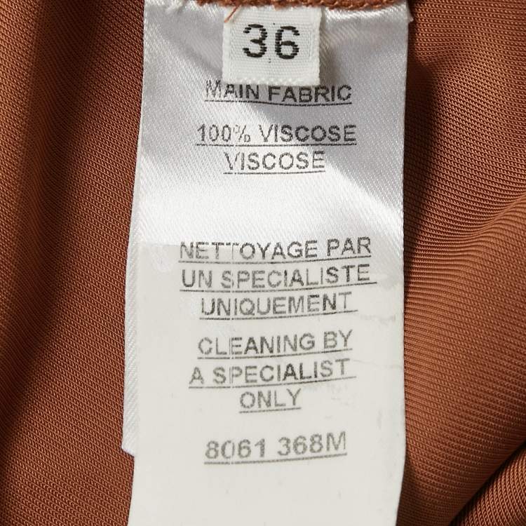 Pre Owned Balmain Brown Jersey Long Sleeve Bodysuit  S