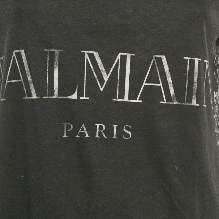 مملوكة مسبقًا Balmain Black Print Cotton Sleeveless Top M