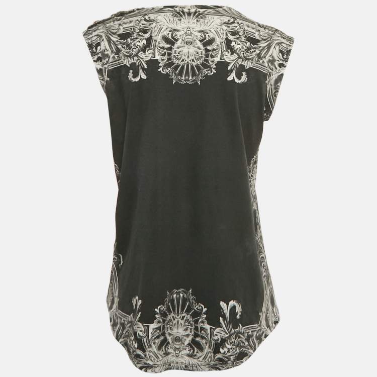 مملوكة مسبقًا Balmain Black Print Cotton Sleeveless Top M