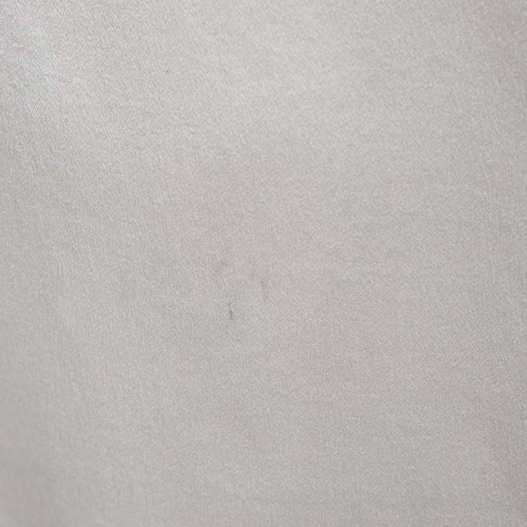 Pre Owned بلوزة بلمان ساتان بيج بربطة تفاصيل حافة خام مقاس متوسط - ميديم