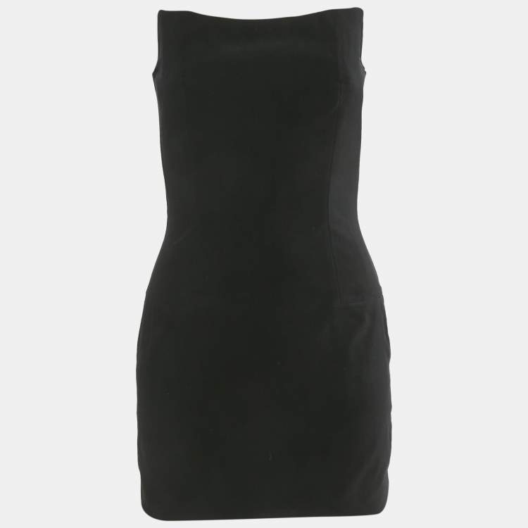 Pre Owned Balmain Black Velvet Strapless Mini Dress M