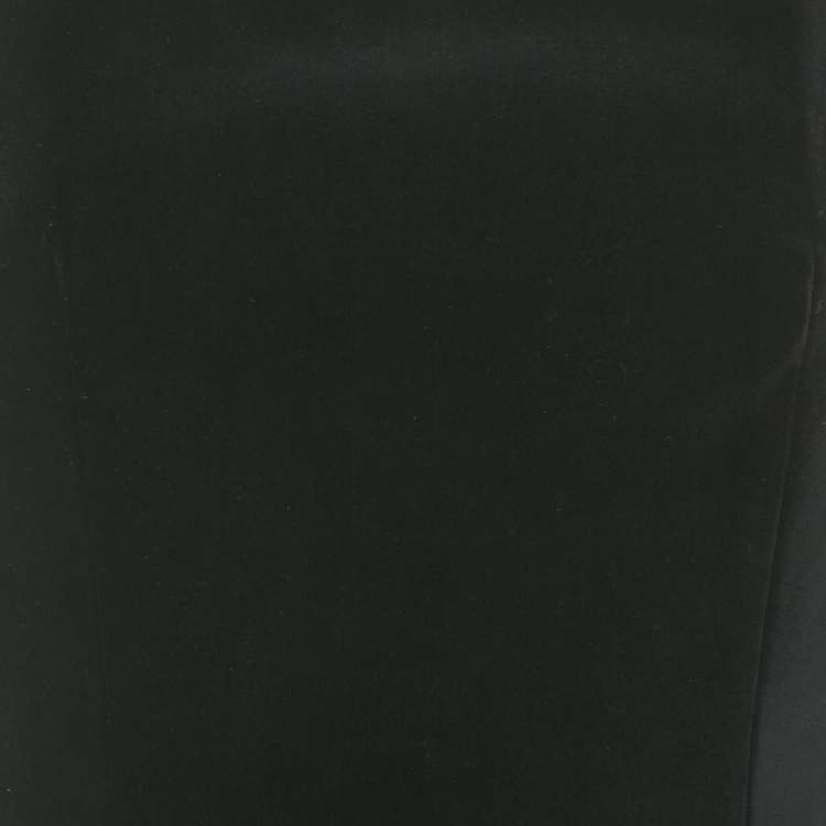 Pre Owned Balmain Black Velvet Strapless Mini Dress M