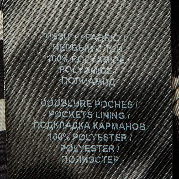 Pre Owned Balmain Black Monogram Print Nylon Double Breasted Coat S