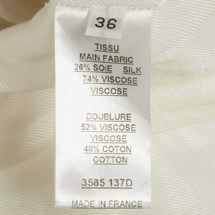 Pre Owned Balmain White Canvas Button Detail Mini Dress S