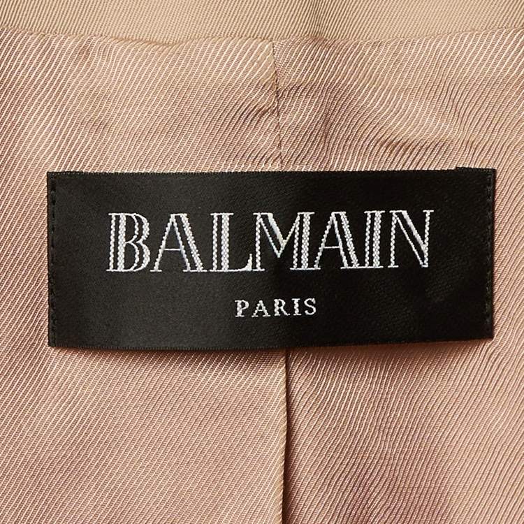 Pre Owned Balmain Beige Wool Double Breasted Blazer M