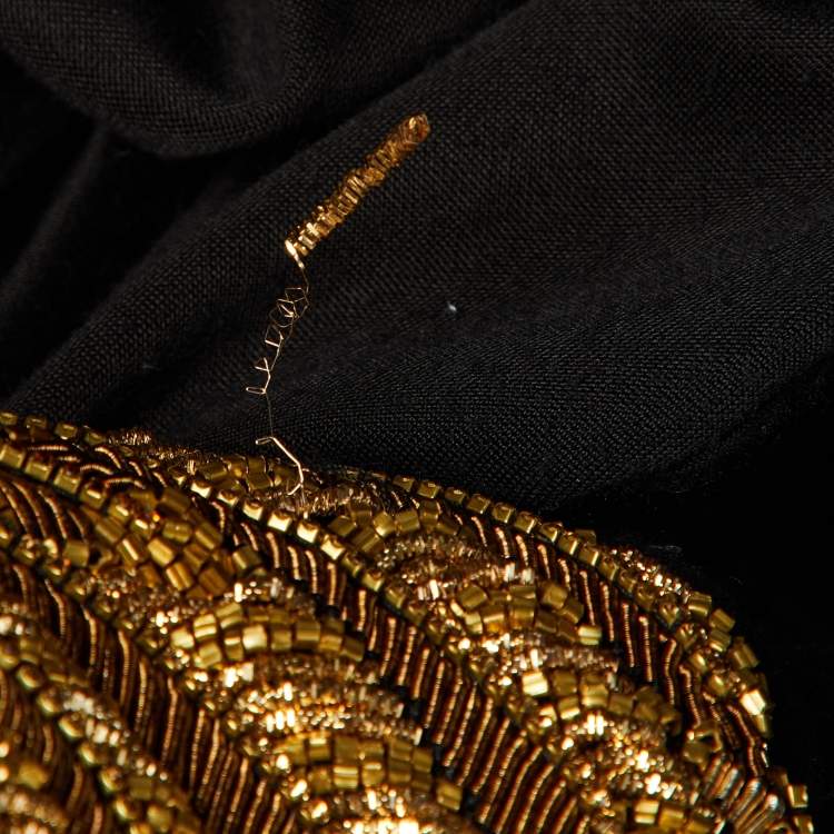 Pre Owned Balmain Black Embellished Detail Jersey One Shoulder Maxi Dress M