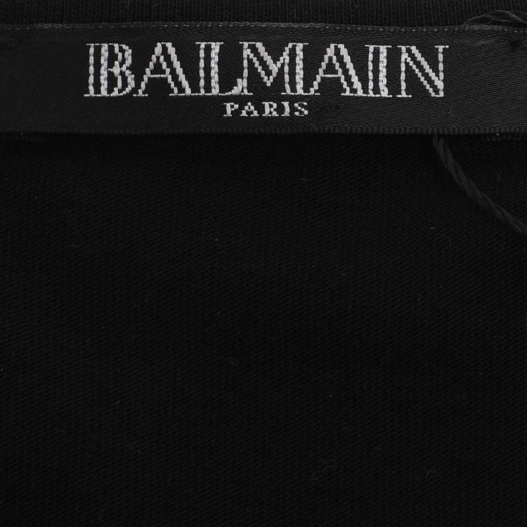 Pre Owned Balmain Black Jersey Logo Tank Top S