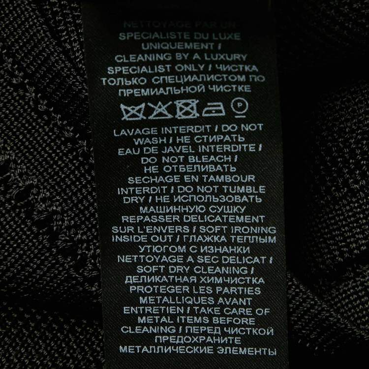 Pre Owned Balmain Black Mesh Jersey Button Detail Bodycon Dress S