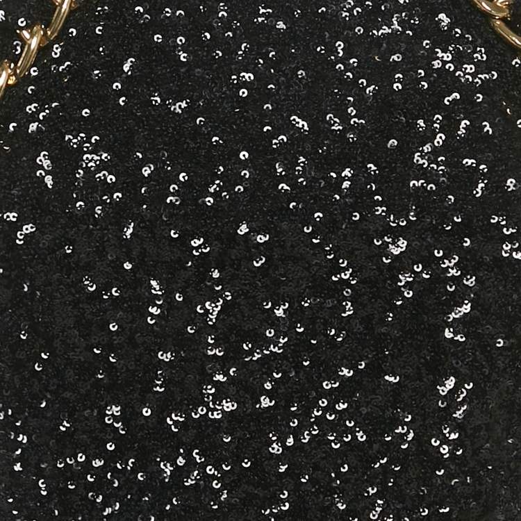 Pre Owned Balmain Black Sequin Chain Detail Halter Neck Maxi Dress M