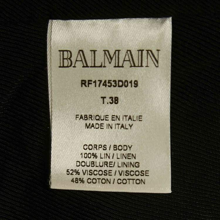 Pre Owned Balmain Beige Linen Double Breasted Blazer M