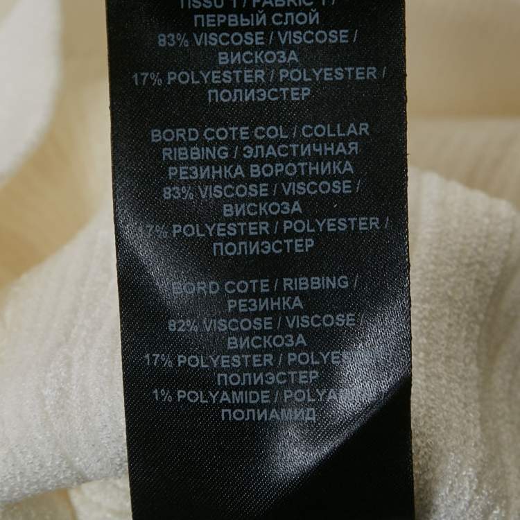 Pre Owned Balmain White Rib Knit Collared Mini Dress M